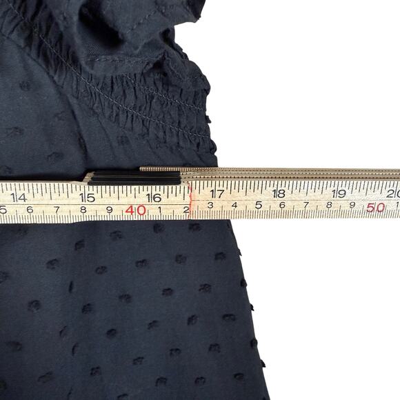 Black Swiss Dot Cotton Ruffle Sleeve Tiered Midi Dress | Boho Cottagecore | M - Picture 8 of 10